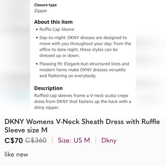 DKNY polka dot size 8 NWOT - Picture 5 of 7